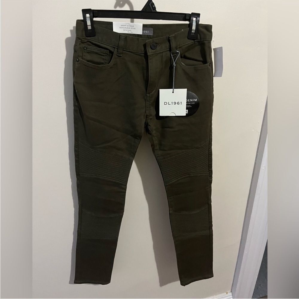 DL1961 Boys Dark Olive Green Casual Modern Skinny Pants